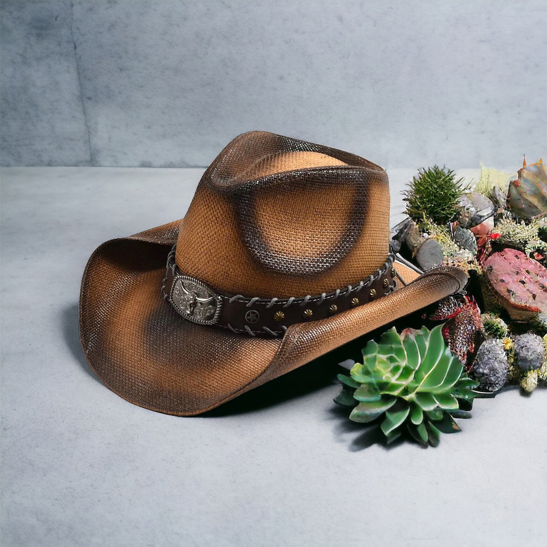 Chapeau de Cowboy Vintage Tissé pour Hommes et Femmes - Élégant Chapeau de Paille pour la Plage et les Sorties dans les festivals Country