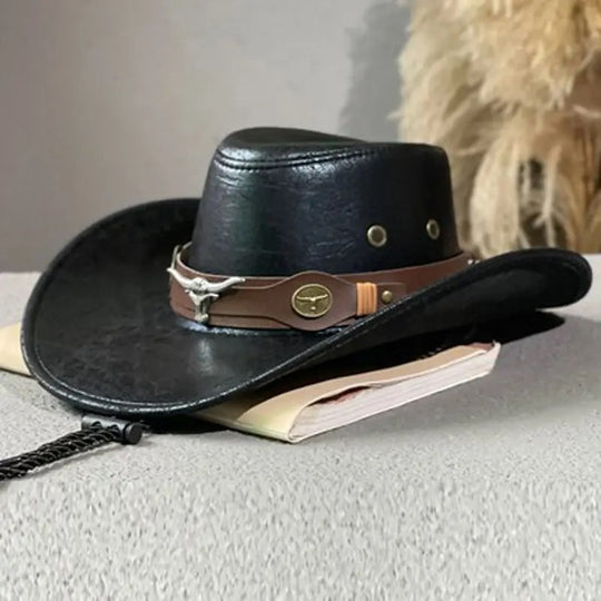 Chapeau de Cowboy en Cuir de Luxe