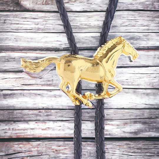 Noeud papillon Western avec pendentif cheval galopant