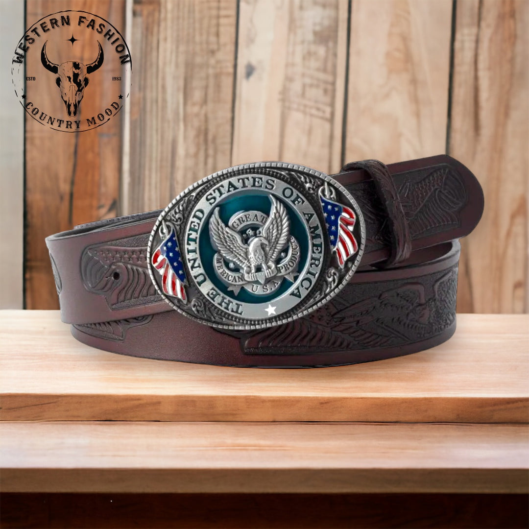 CEINTURE CUIR HOMME STYLE WESTERN