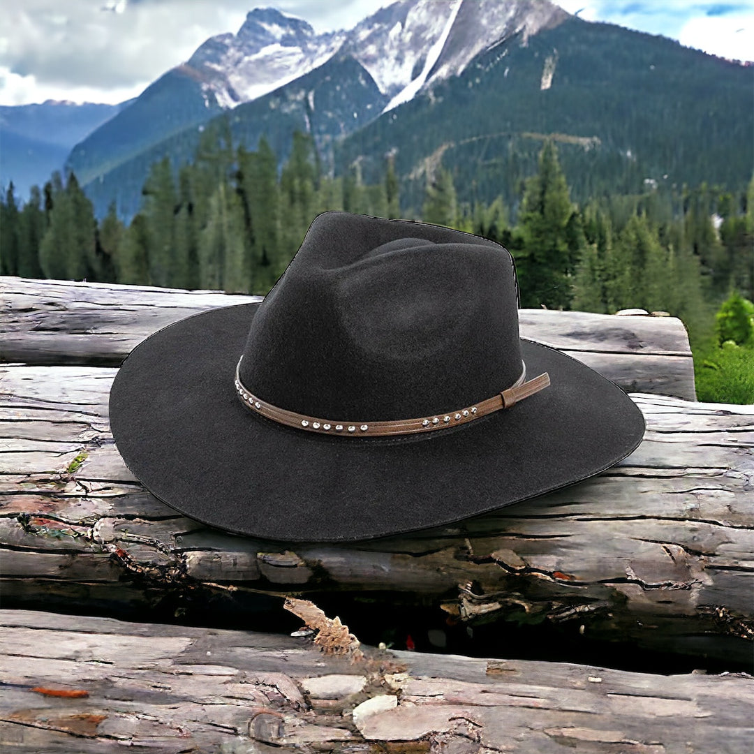 Chapeau western en laine noire vintage fabriqué aux États Chapeau western en laine noire vintage fabriqué aux États