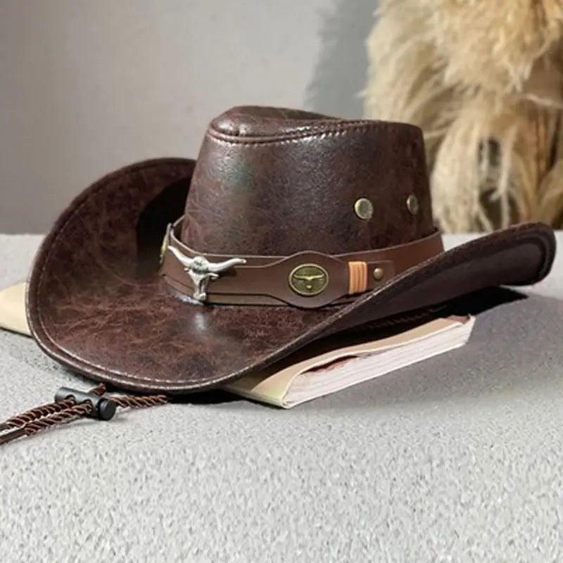 Chapeau de Cowboy en Cuir de Luxe