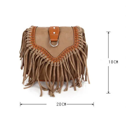 Sac à bandoulière bohème avec franges et tassel