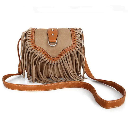 Sac à bandoulière bohème avec franges et tassel