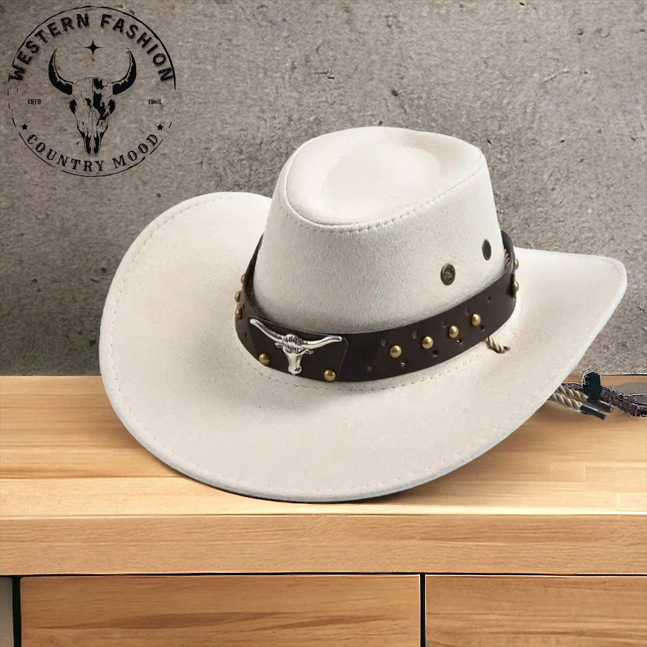Chapeau de cow-boy en suédine vintage - L'élégance du Far West