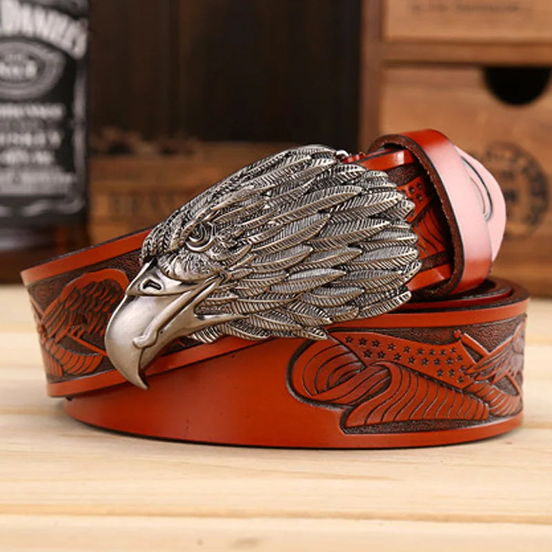 Ceinture de Cuir Western Élégance - Tête d’aigle